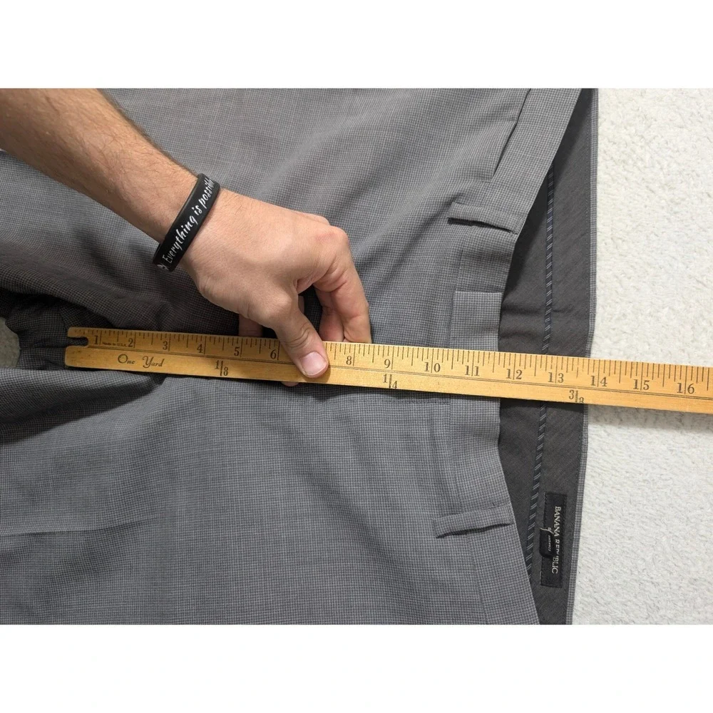 Banana Republic‎ Dress Pants Mens 35/32 Grey Slim Fit Tollegno 1900 Wool